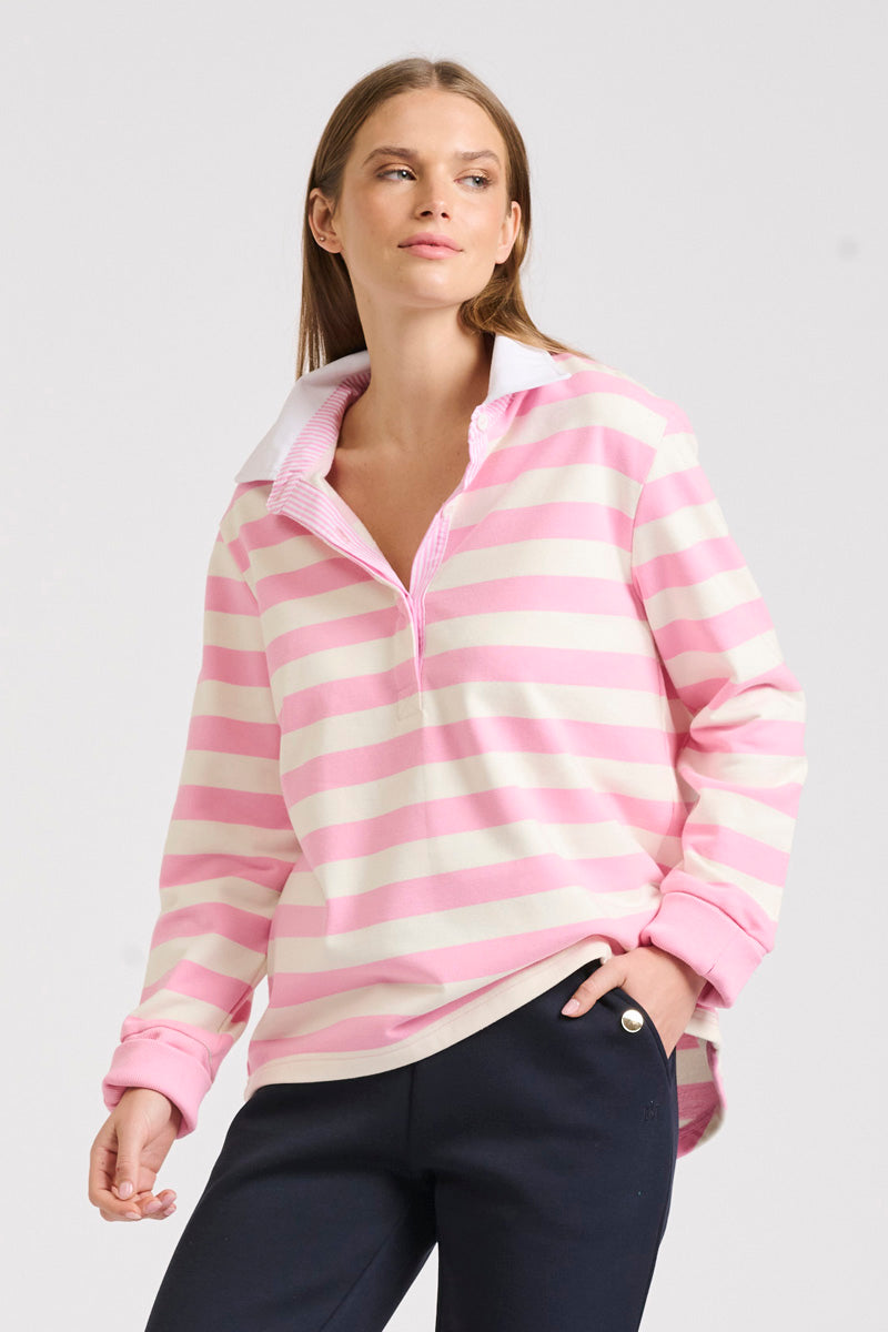 Rugby Cotton Sweatshirt Pink