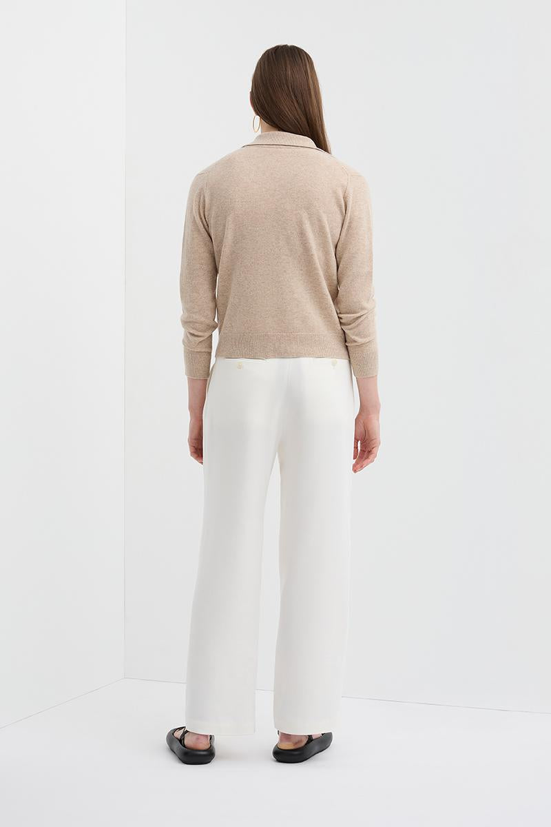 Polo Neck Merino Beige