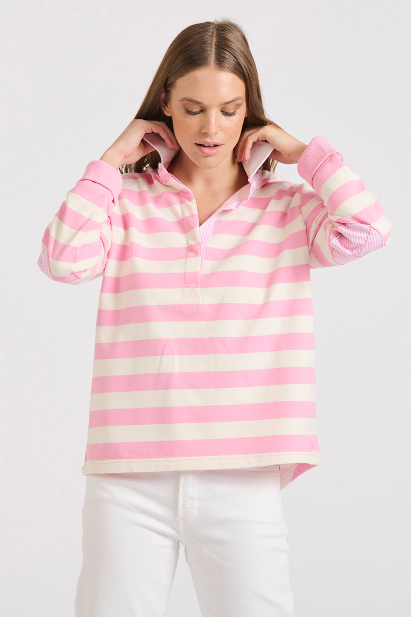 Rugby Cotton Sweatshirt Pink