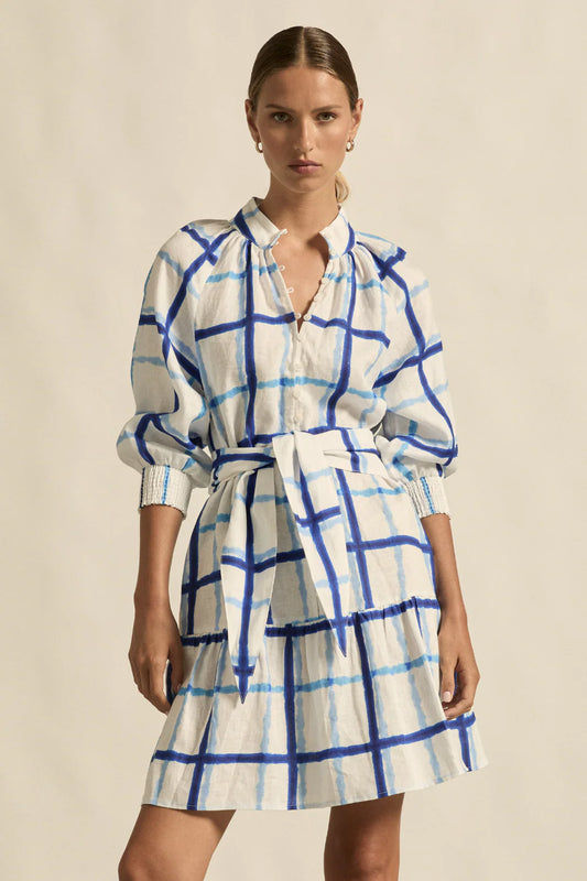 Elated Dress Azure Check