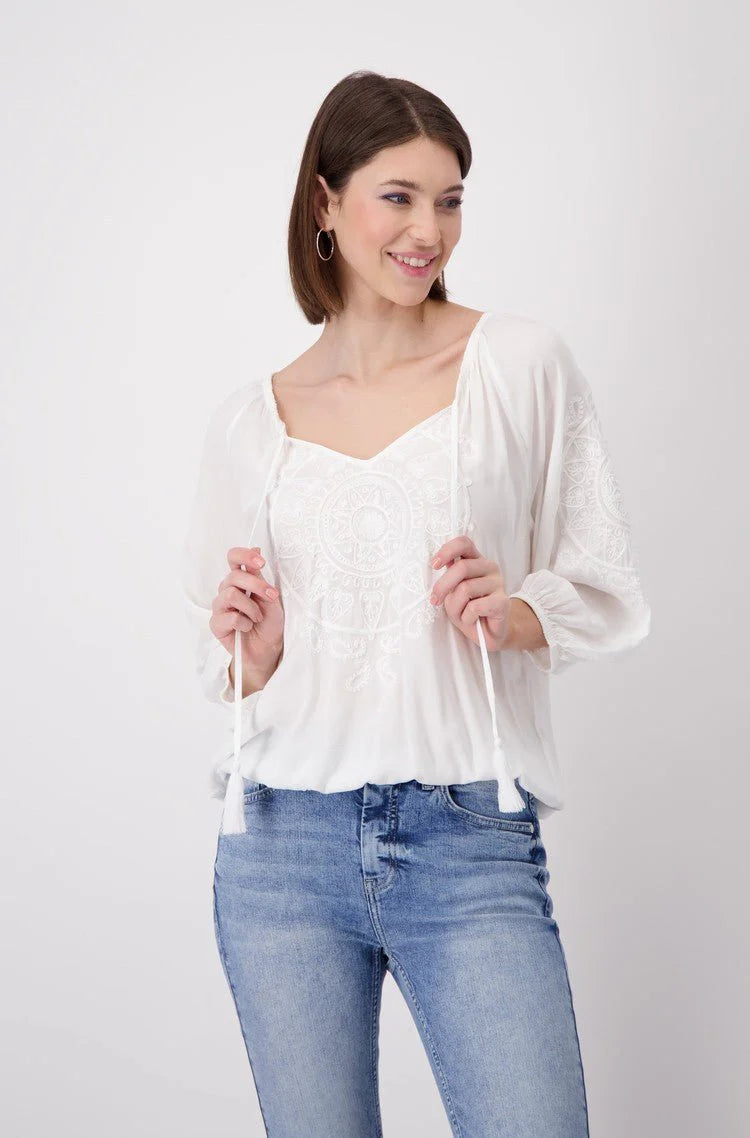Blouse Embroidery Off White