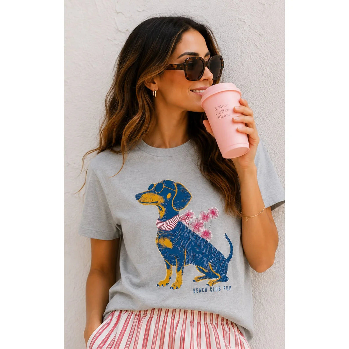 T Shirt Grey Beach Club Pup