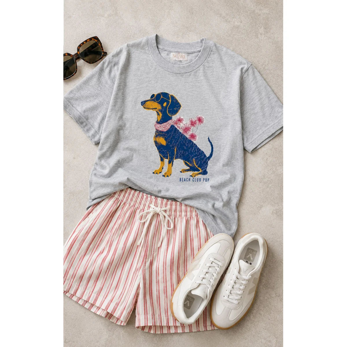 T Shirt Grey Beach Club Pup