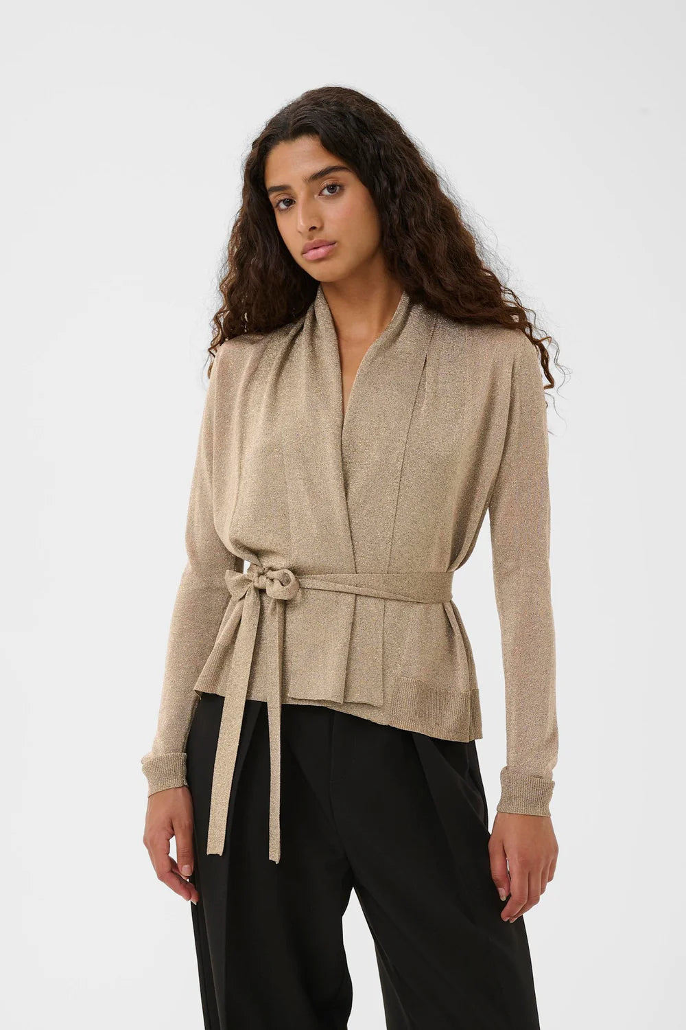 Tihaniiw Short Cardigan Dull Gold