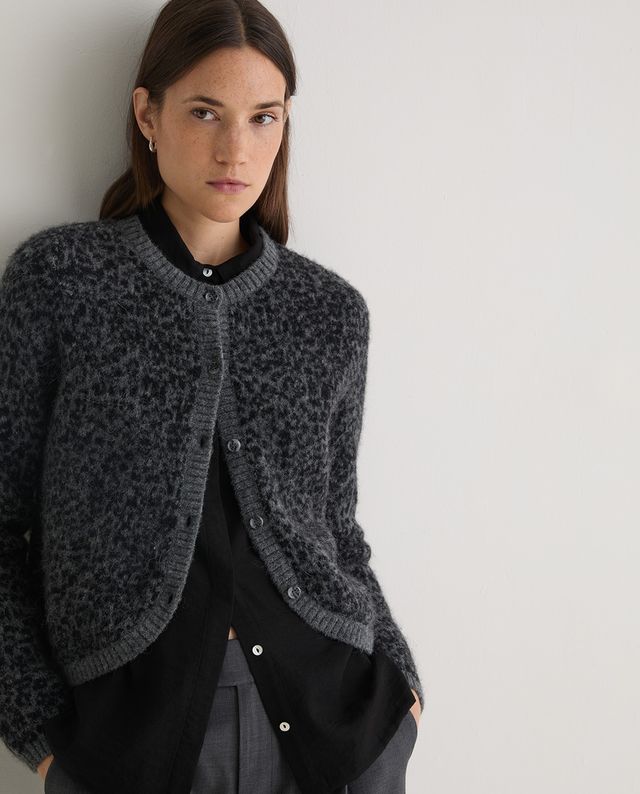 Cardigan Jacquard Animal Print