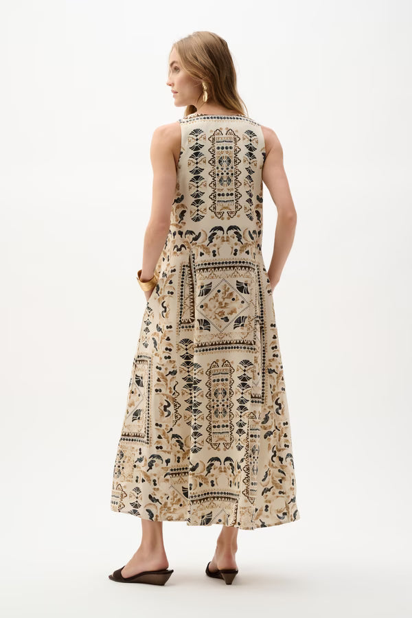 262908 Dress Beige Multi