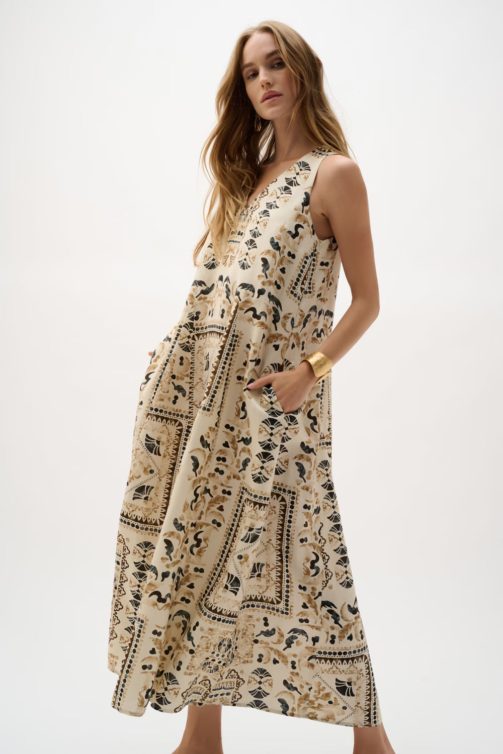 262908 Dress Beige Multi