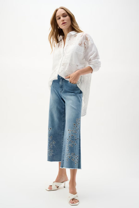 262915 Court A Jambe Large Wide Leg Crop Jean