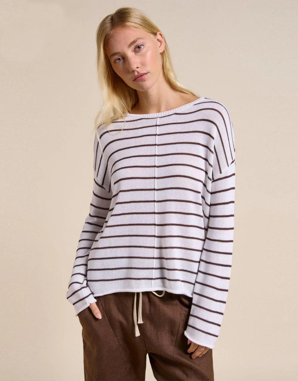Indi Knit White/Chocolate