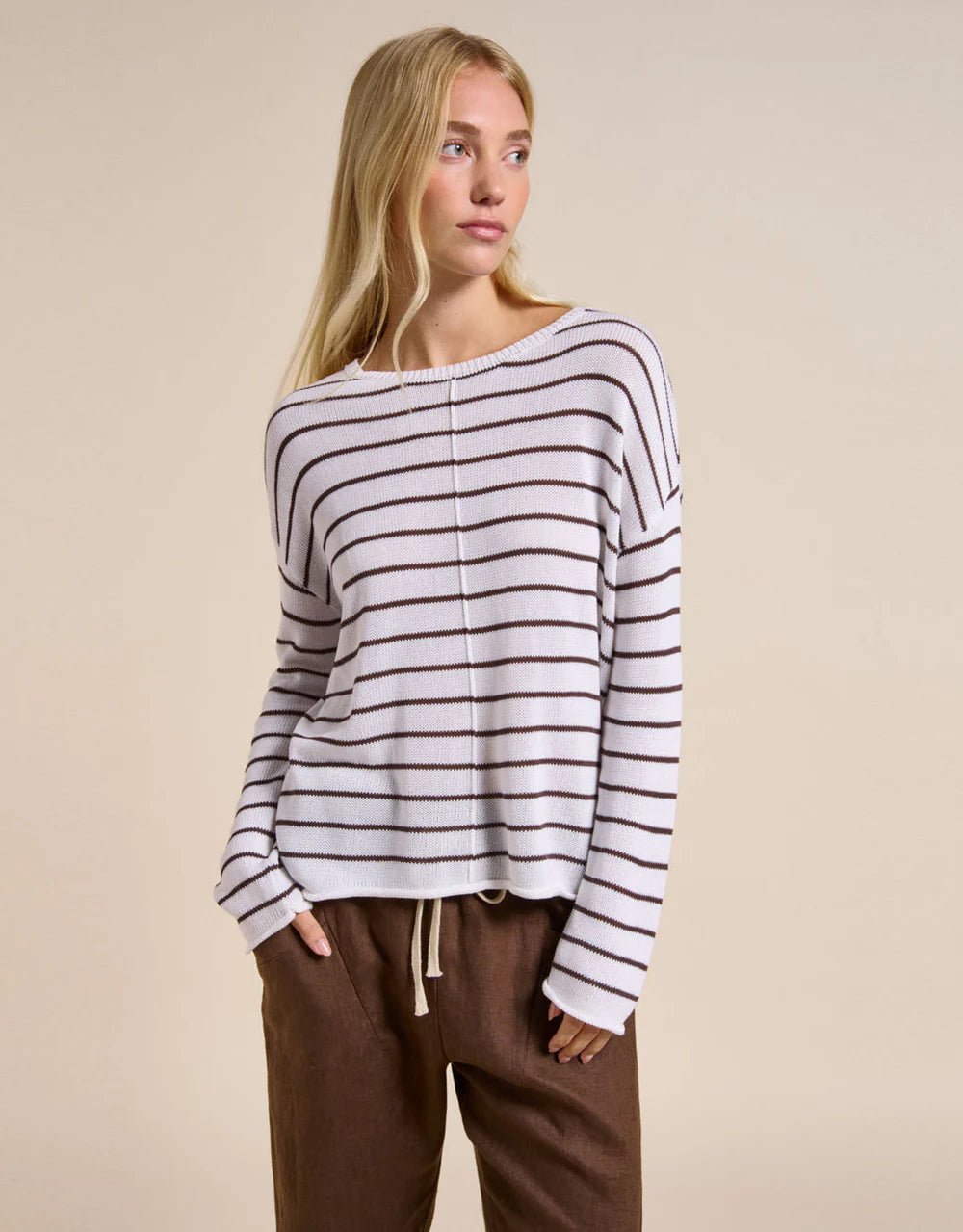 Indi Knit White/Chocolate