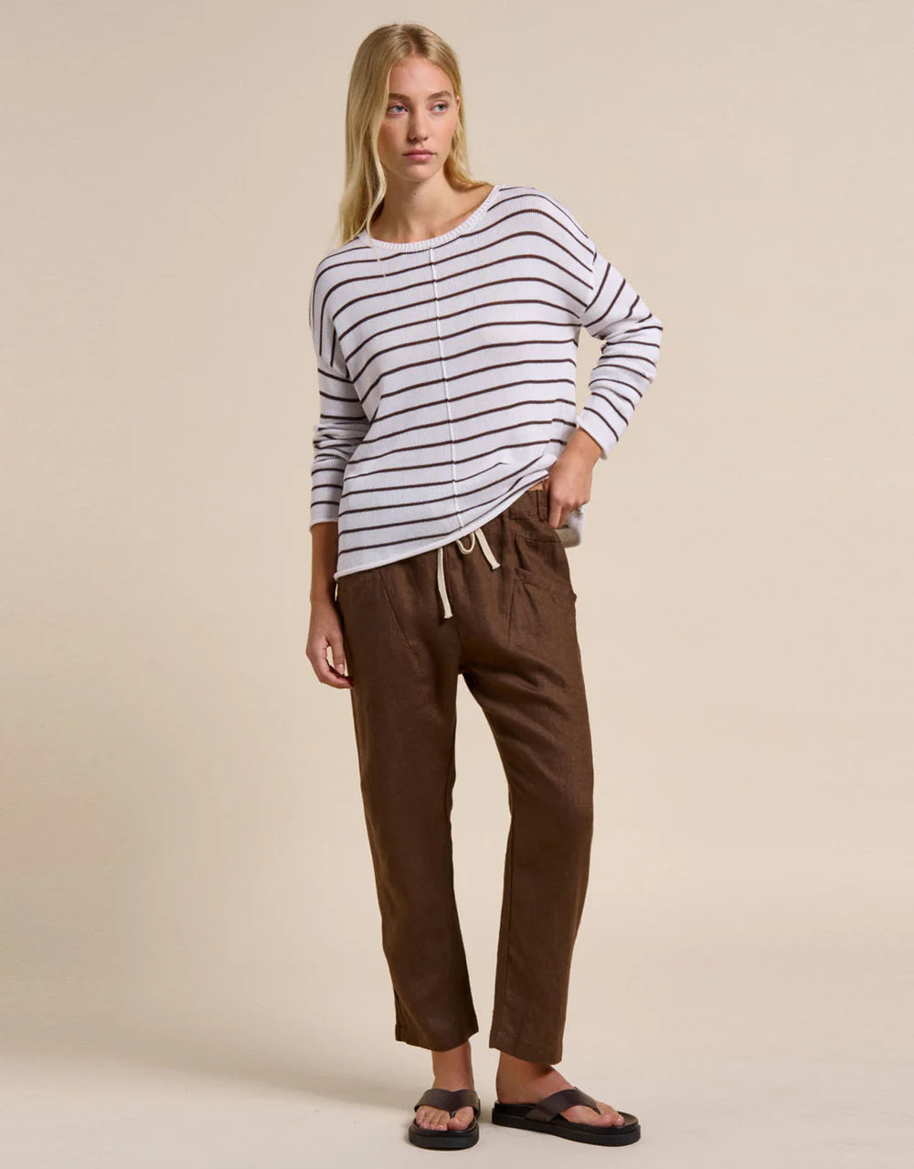 Indi Knit White/Chocolate