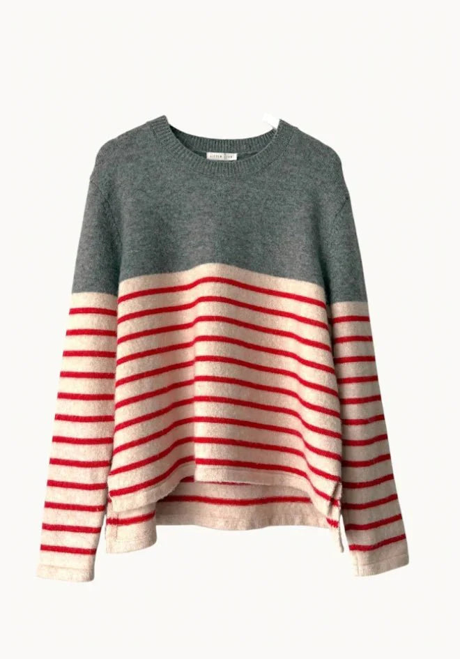 Lexie Stripe Jumper Grey/Red