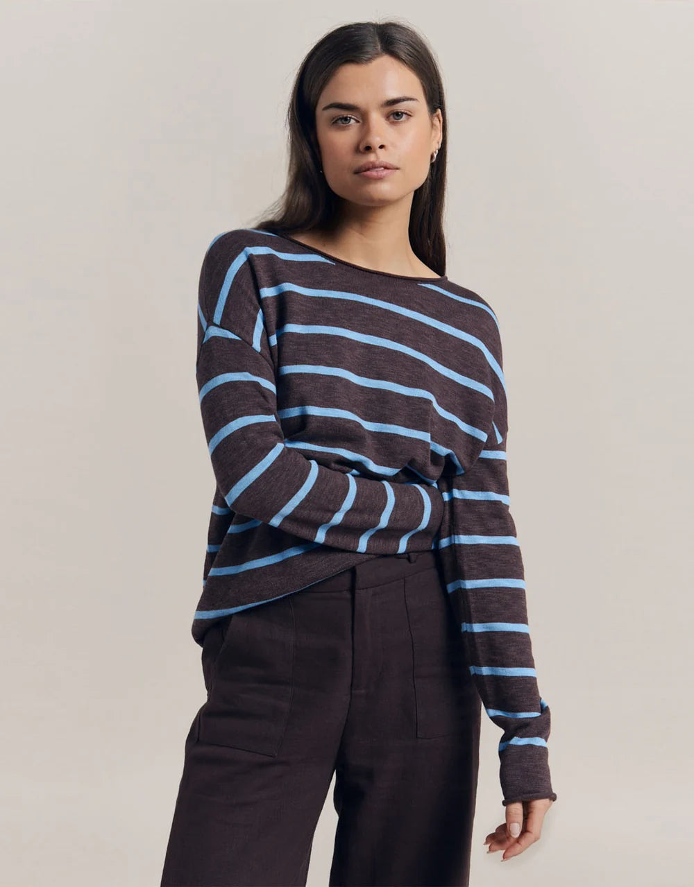 LL Minnie Top Chocolate/Blue