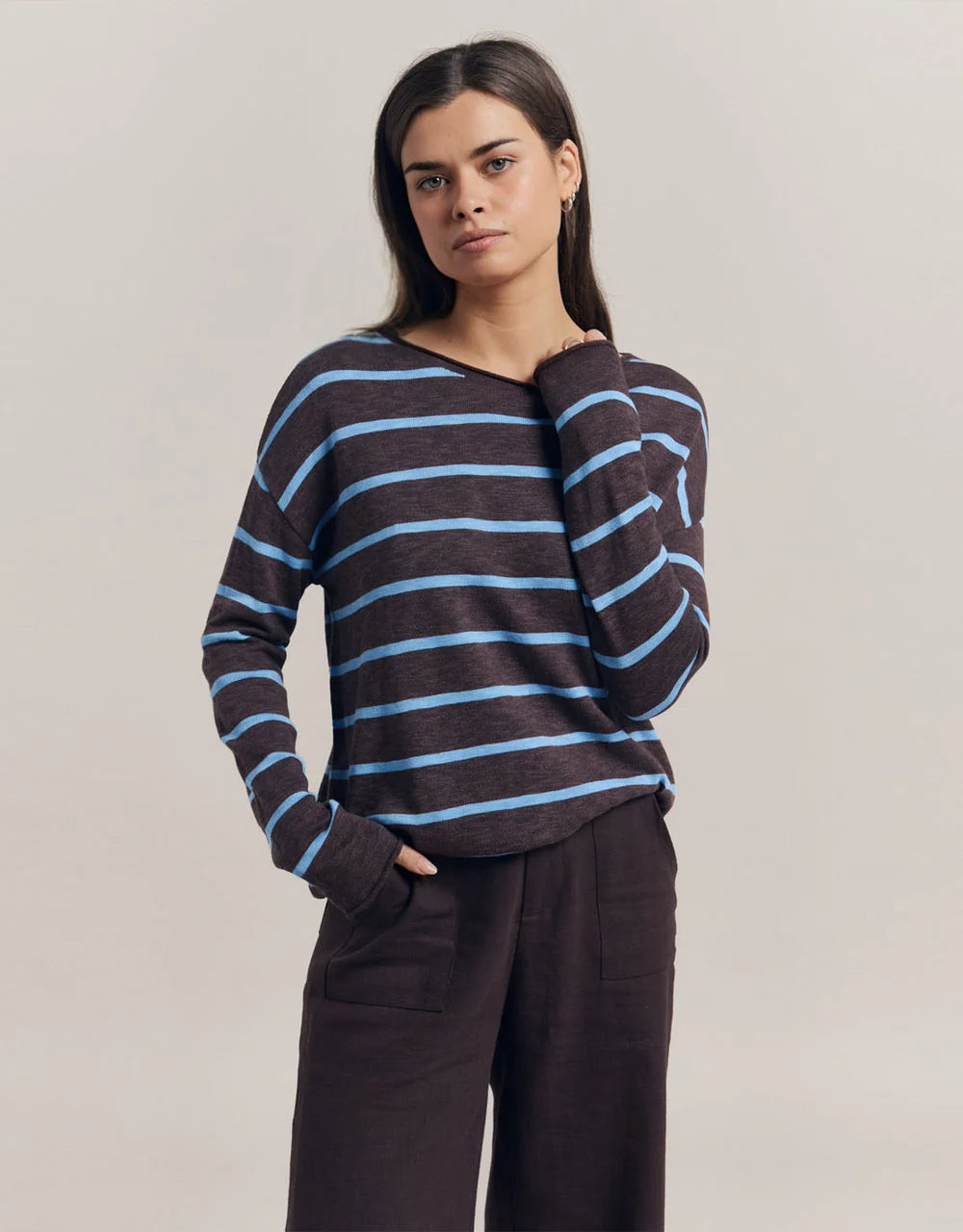 LL Minnie Top Chocolate/Blue