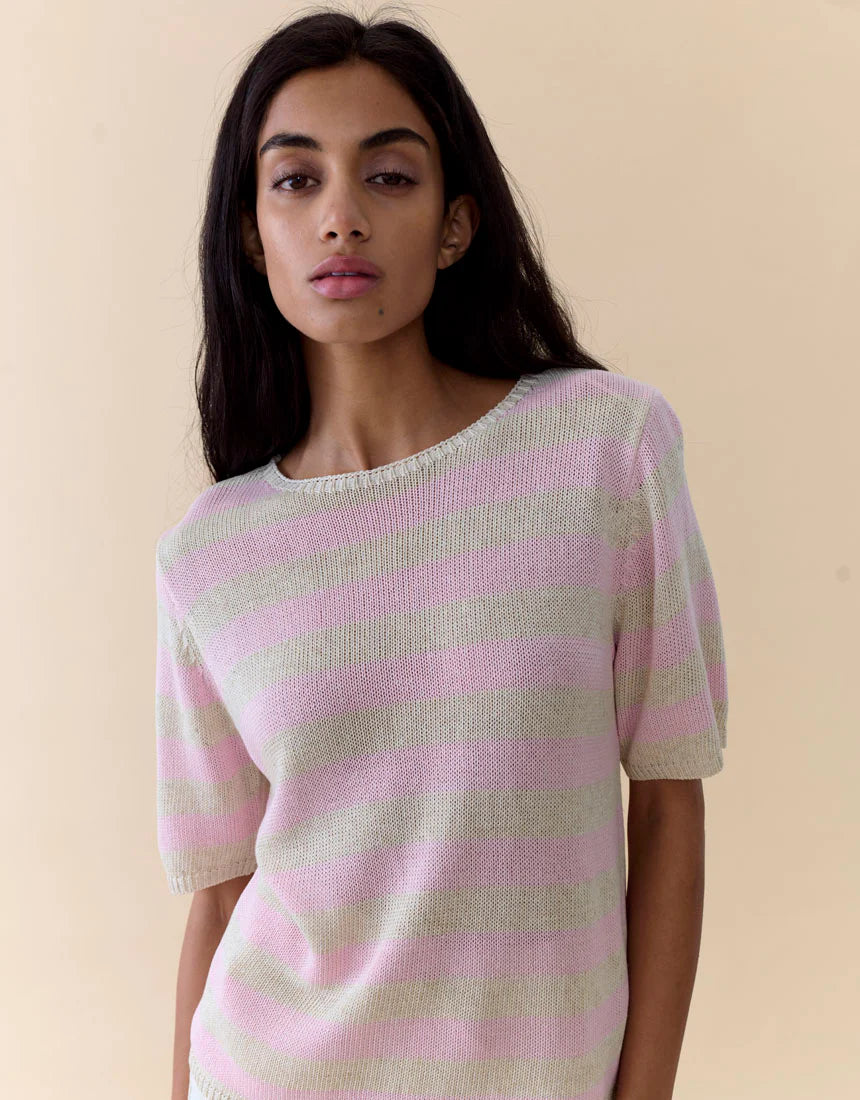 Summer Tee Pink Stripe