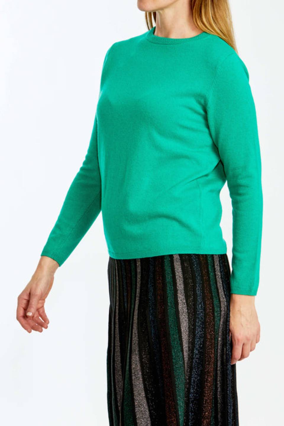 Button Back Pullover Emerald