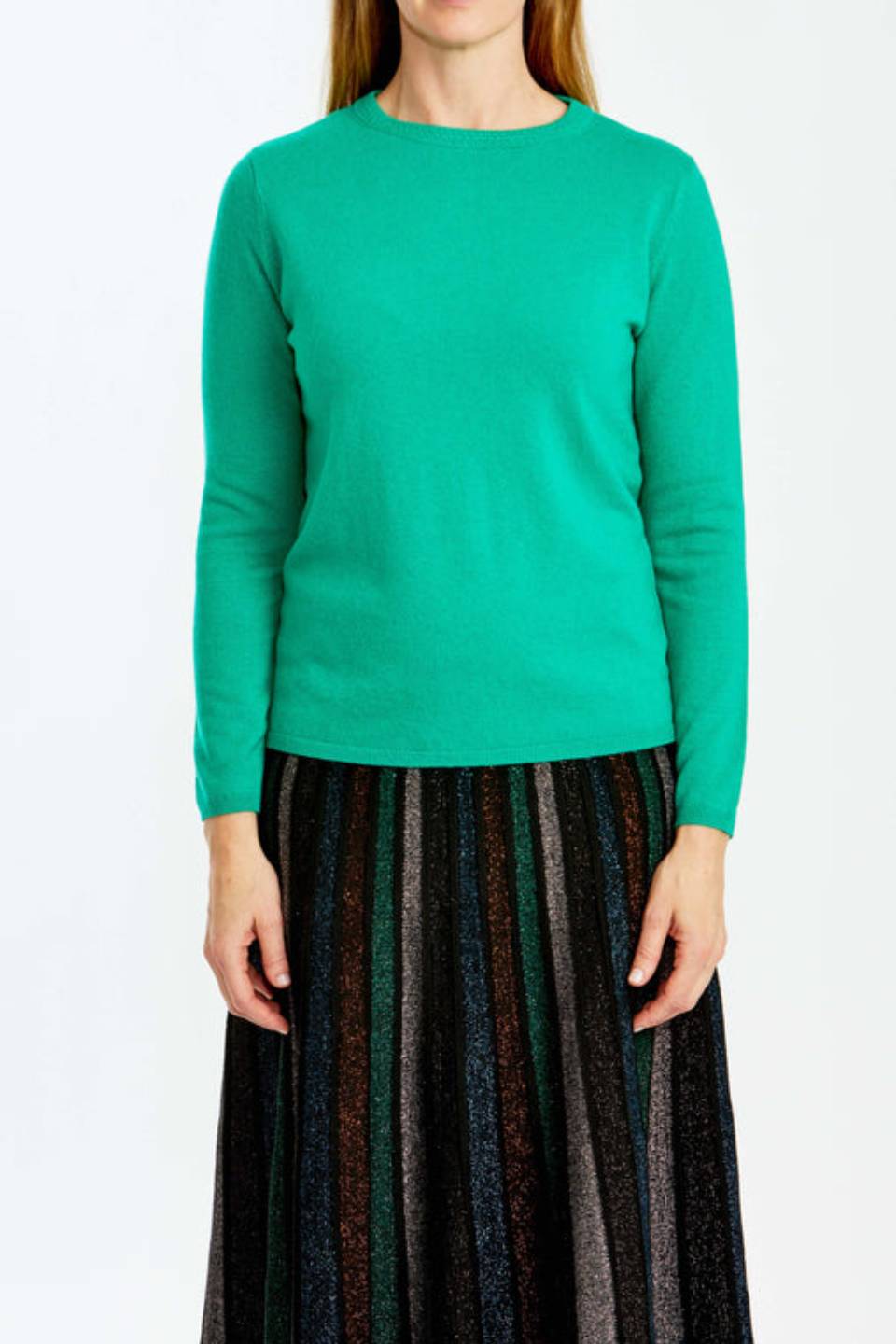 Button Back Pullover Emerald