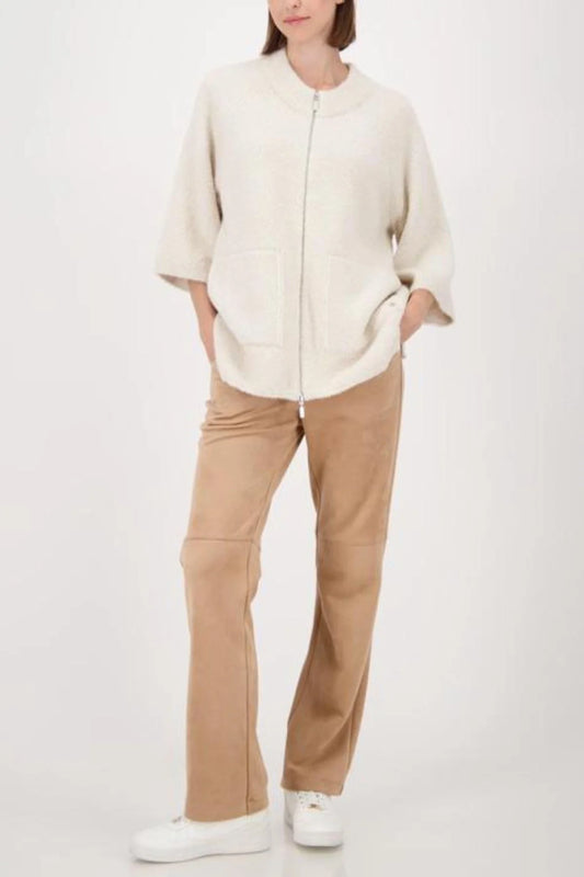 Knitted Cape Jacket Almond