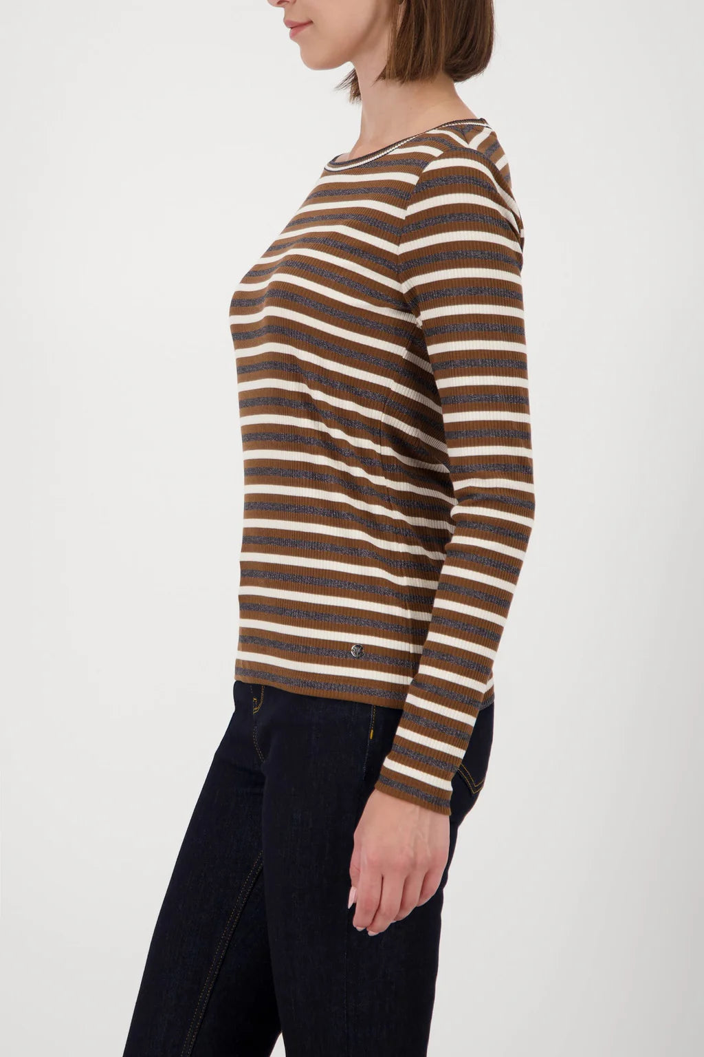 Lurex Stripe T-Shirt Whiskey