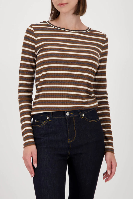 Lurex Stripe T-Shirt Whiskey