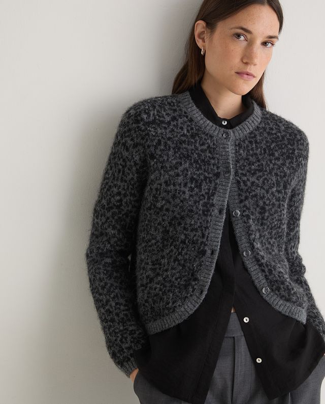 Cardigan Jacquard Animal Print