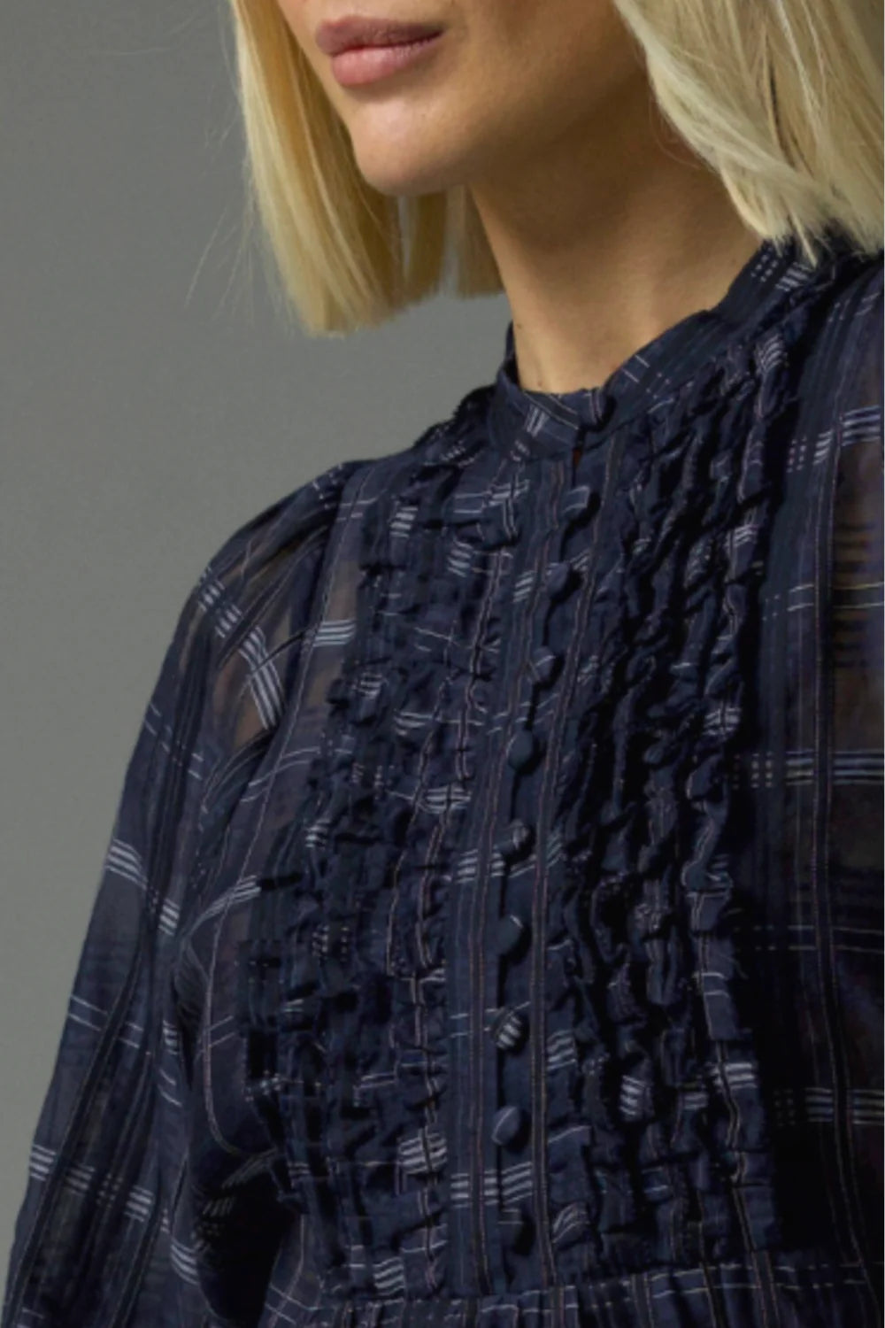 Passage Top Ink Black Check
