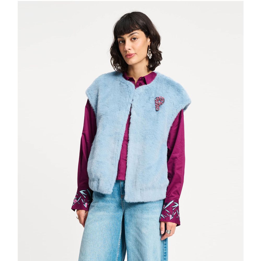 Fur Misty Blue Gilet