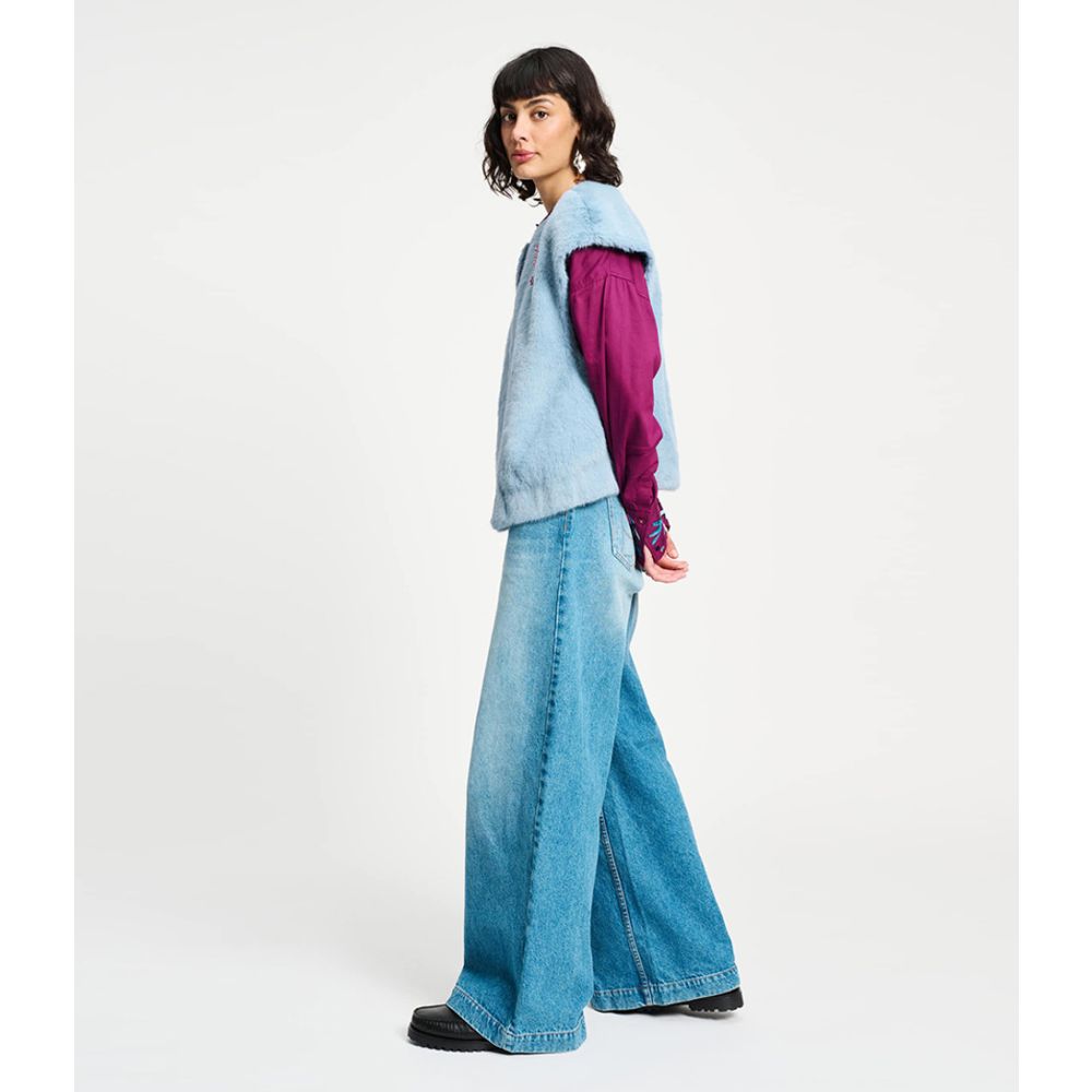 Fur Misty Blue Gilet