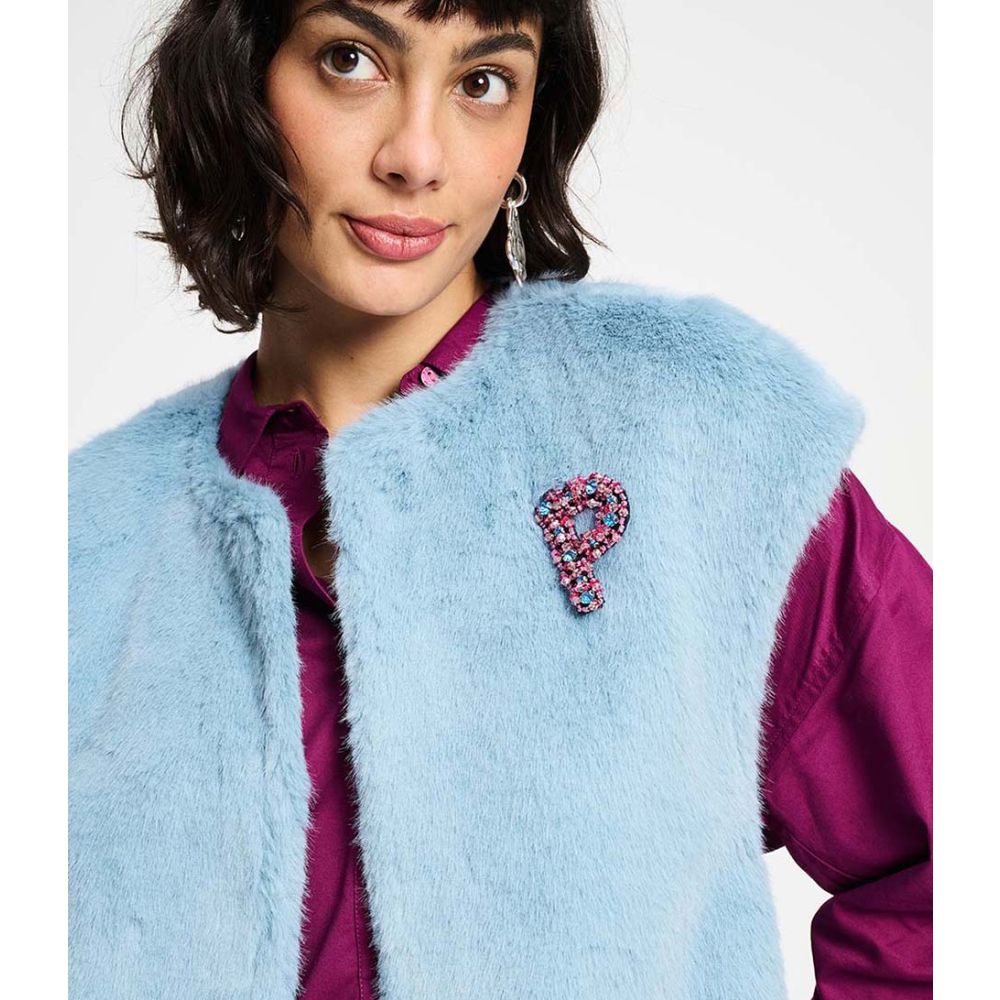 Fur Misty Blue Gilet