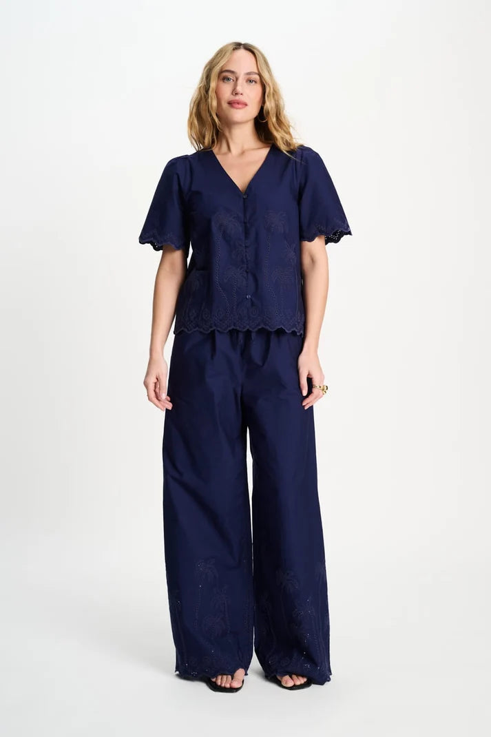 Blouse Brdr Angls Ngt Blue