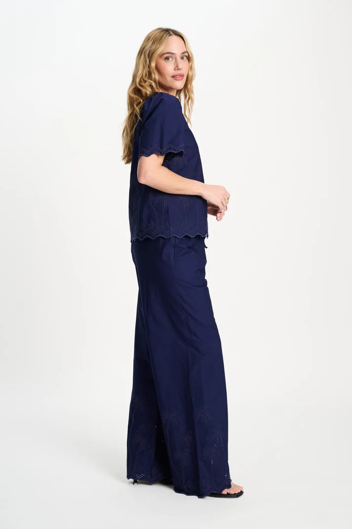 Blouse Brdr Angls Ngt Blue