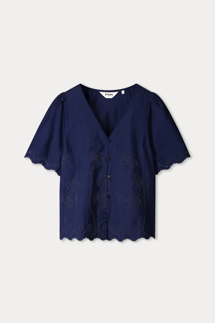 Blouse Brdr Angls Ngt Blue