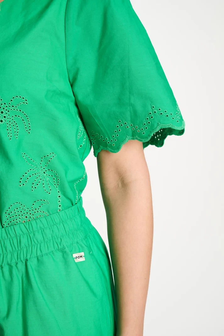 Blouse Brdr Angls Palm Green