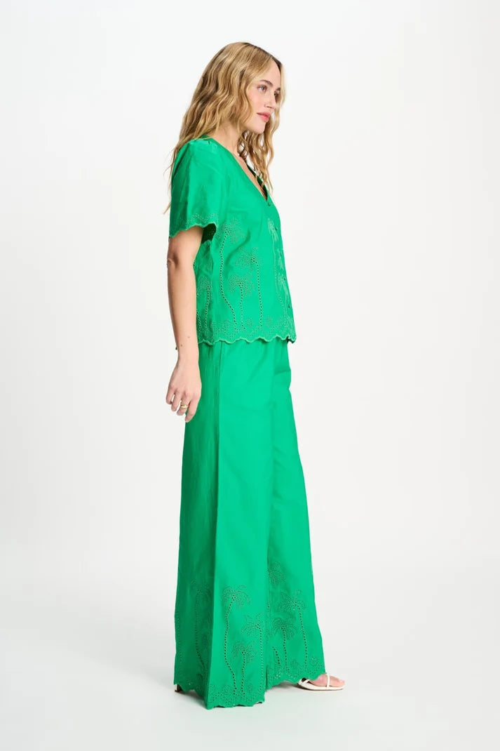 Blouse Brdr Angls Palm Green