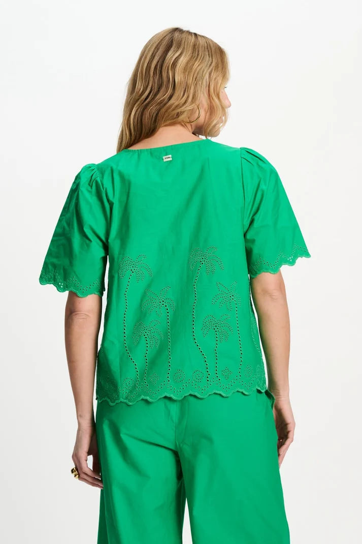 Blouse Brdr Angls Palm Green
