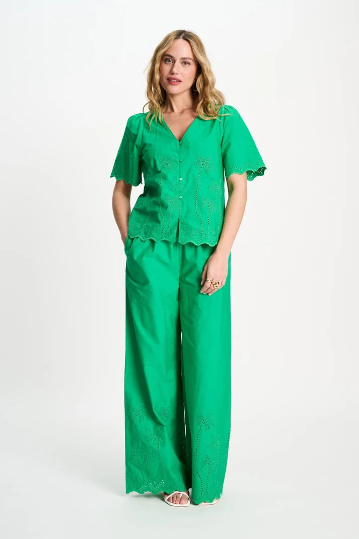 Blouse Brdr Angls Palm Green