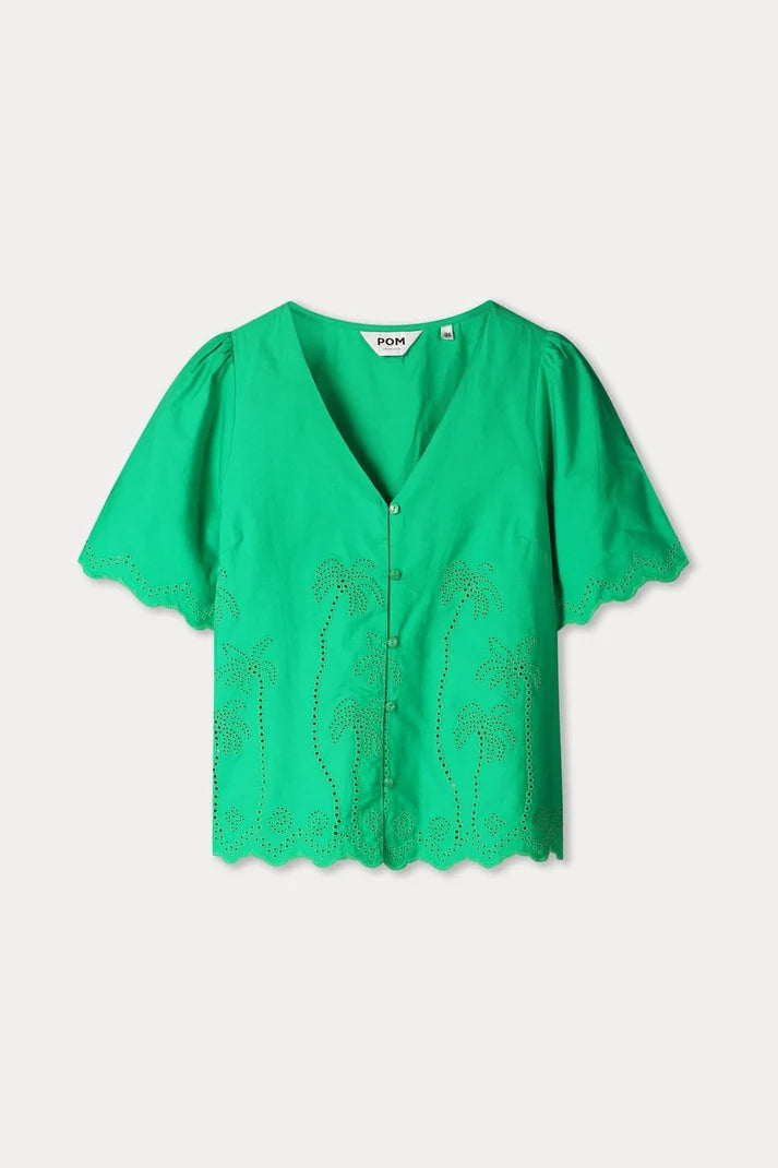 Blouse Brdr Angls Palm Green