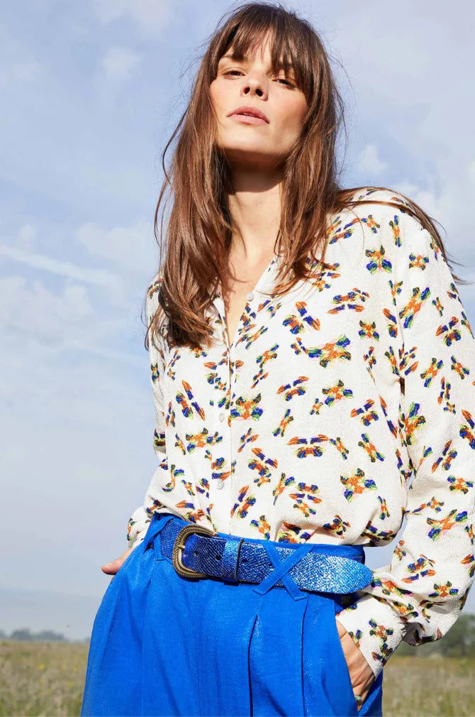 Milly Butterfly Blouse Ecru