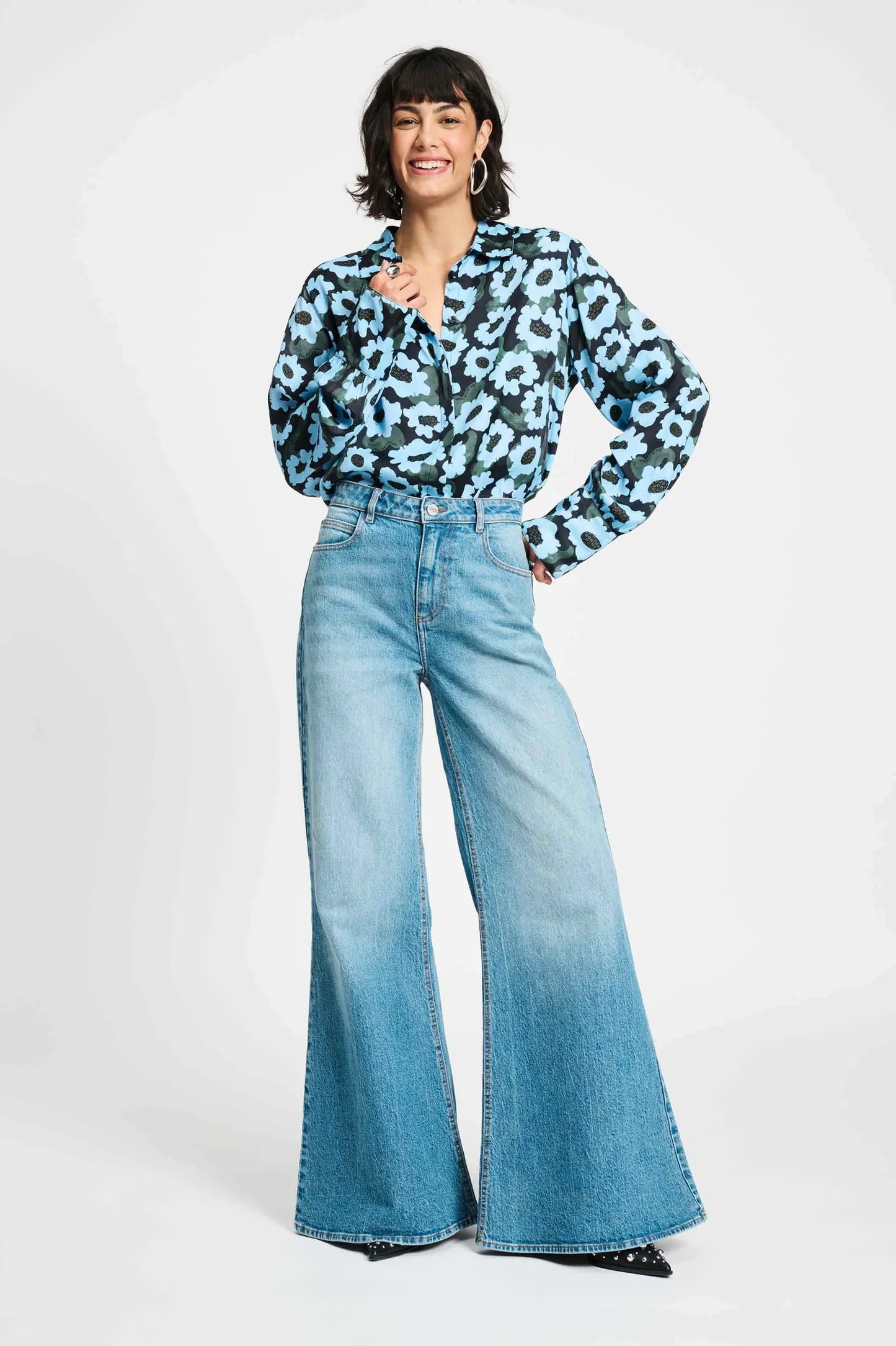 Wild Flowers Blue Blouse
