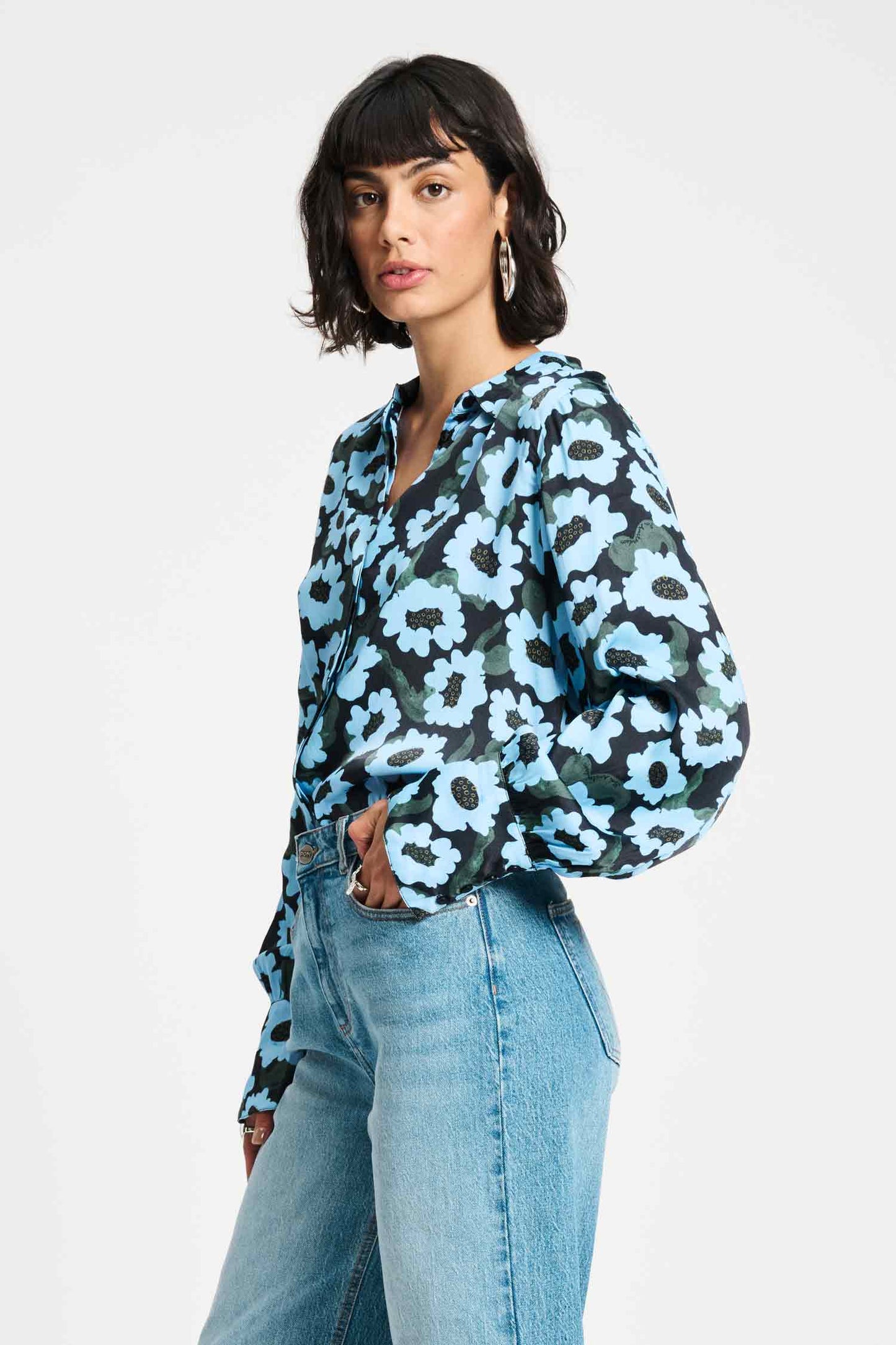 Wild Flowers Blue Blouse