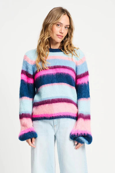 Brushed Stripes Blue Pullover