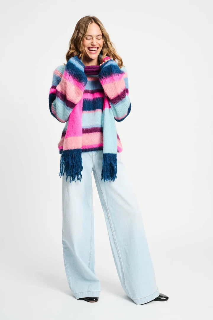 Brushed Stripes Blue Pullover