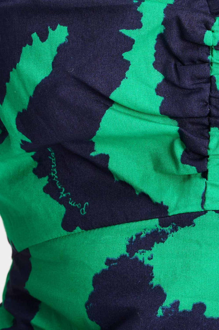 Top Poplin Waves Green