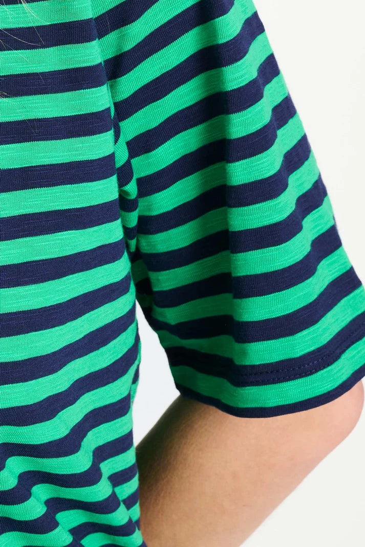 T Shirt Stripe Green Blue