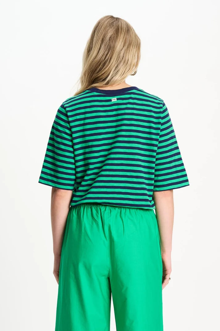 T Shirt Stripe Green Blue