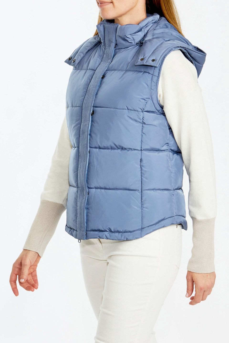 Short Puffer Vest Denim