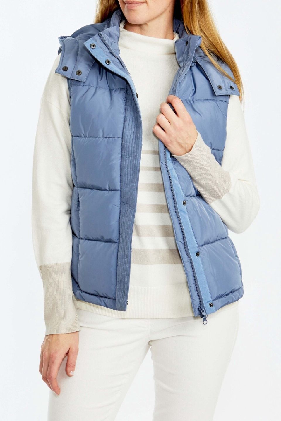 Short Puffer Vest Denim