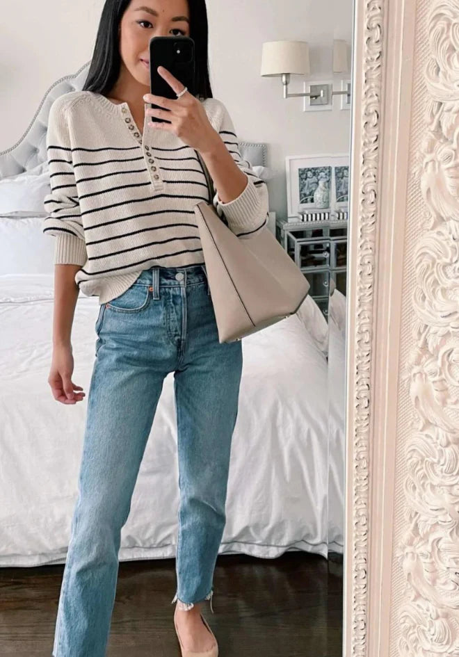 LL Gia Stripe Knit Brown