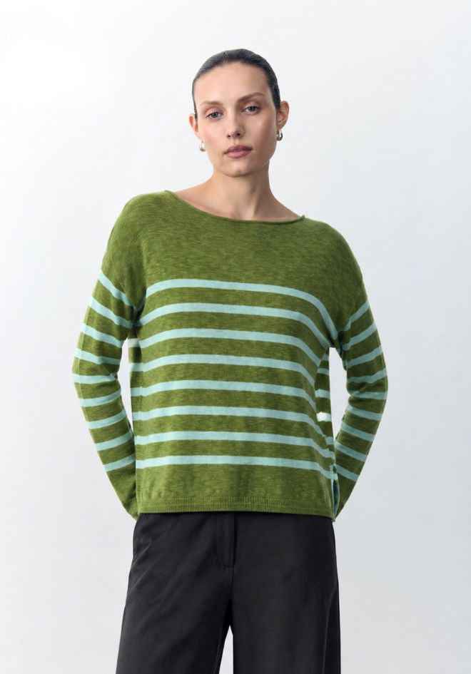 Bobbie Top Moss/Seafoam
