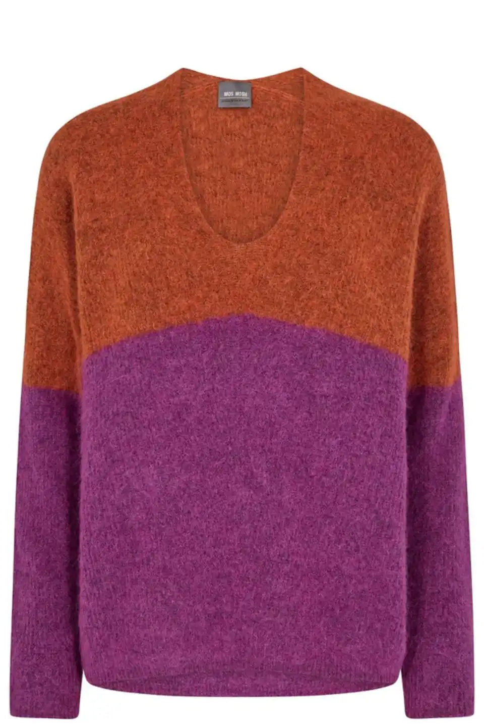 Thora V-Neck Block Knit Vivid Viola